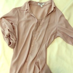Blush button down